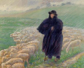 1889 - Schäfer in einem Regenguß 1889 Camille Pissarro